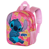 Mochila Pré Escolar Stitch 3D  Flower 31cm