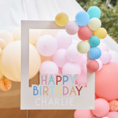 Moldura Fotos Happy Birthday Multicolorida Personalizável