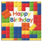 Pack 16 guardanapos Lego Happy Birthday