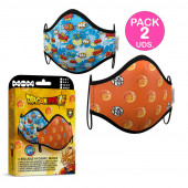 Pack 2 Máscaras Reutilizáveis Dragon Ball 10-12 anos