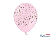 Pack 6 balões rosa com impressão de confetis dourados