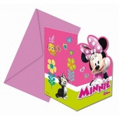 Pack 6 convites com a Minnie Mouse