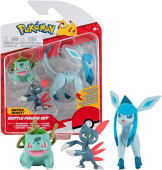 Pokémon 3 Figuras Combate - Bulbasaur, Sneasel e Glaceon