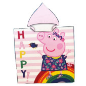 Poncho Praia Microfibra Porquinha Peppa Happy Rainbow