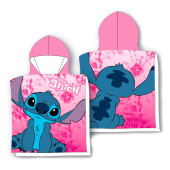 Poncho Praia Microfibra Stitch Disney Rosa