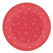 Prato Plástico Vermelho 21cm