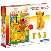 Puzzle 104 peças + Figura 3D Rei Leão