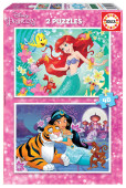 Puzzle Ariel e Jasmine Princesas Disney 2x48 peças
