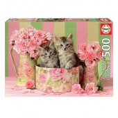 Puzzle Gatinhos com Rosas 500 peças