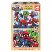 Puzzle Madeira 2x25 peças Marvel