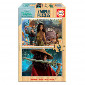 Puzzle Madeira 2x50 peças Raya e o Último Dragão