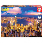 Puzzle Neon Hong Kong Skyline 1000 peças