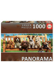 Puzzle Panorama Cãezinhos no Banco 1000 peças