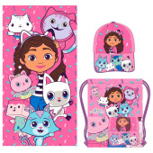 Saco Mochila + Toalha Praia + Boné Gabby