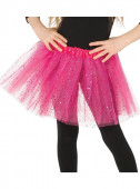 Saia de Tule Rosa com Brilho - Tutu