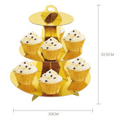 Stand Cupcakes Dourado 3 andares