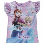 T-shirt mangas volantes Frozen Disney - Elsa e Anna