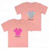 T-shirt Minnie Lantejoulas Rosa