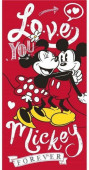 Toalha Praia Algodão Minnie e Mickey Love You Forever