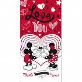 Toalha Praia Microfibra Minnie e Mickey Love You