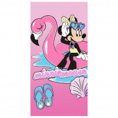 Toalha Praia Microfibra Minnie Flamingo