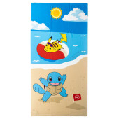 Toalha Praia Microfibra Pokémon Pikachu and Squirtle Beach