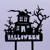 Topper Bolo Acrílico Casa Assombrada Halloween
