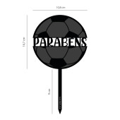 Topper Bolo Acrílico Parabéns Futebol