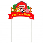 Topper Bolo Animais da Quinta Farmhouse Fun
