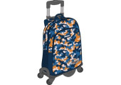 Trolley Escolar Rodas Multidirecionais Fortnite Blue Camo 41cm