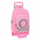 Trolley Mochila Escolar 46cm Benetton Flamingo Pink