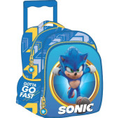 Trolley Mochila Pré Escolar 30cm Sonic Gotta Go Fast