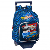 Trolley Mochila Pré Escolar 33cm Hot Wheels Race Team