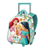 Trolley Mochila Pré Escolar 3D Princesas Disney Just Be You 34cm