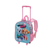 Trolley Mochila Pré Escolar 3D Skye Patrulha Pata Believe in Yourself 34cm