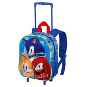 Trolley Mochila Pré Escolar 3D Sonic Trio 34cm