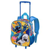 Trolley Mochila Pré Escolar 3D Stitch Disney Skate 34cm