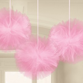 Tules Decorativos Rosa - 3 Und