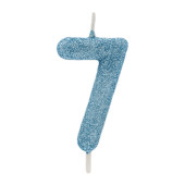 Vela Aniversário Glitter Azul Nº 7