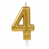 Vela Aniversário Nº 4 Dourado Metálico