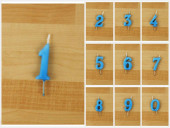 Vela Artesanal Azul Claro/Bebé 6cm