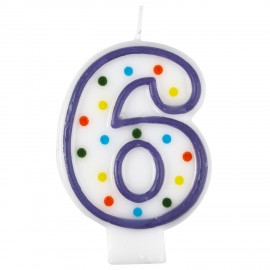 Vela bolinhas Nº 6 roxo