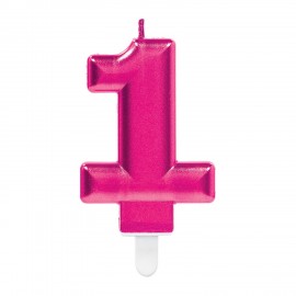 Vela de acabamento metálico Rosa Nº 1