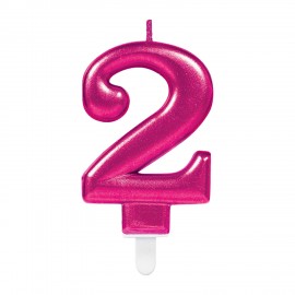 Vela de acabamento metálico Rosa Nº 2