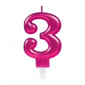 Vela de acabamento metálico Rosa Nº 3