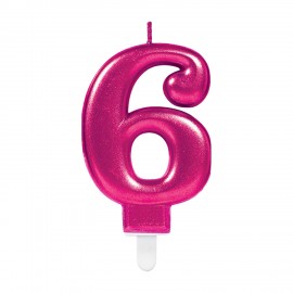 Vela de acabamento metálico Rosa Nº 6