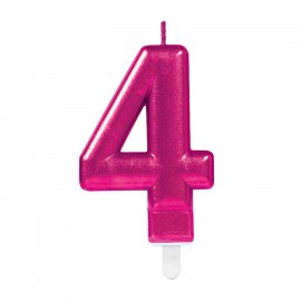 Vela de acabamento metálico Rosa Nº4