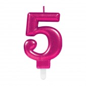 Vela de acabamento metálico Rosa Nº5