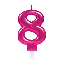Vela de acabamento metálico Rosa Nº8