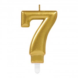 Vela Dourado Metálico Nº7